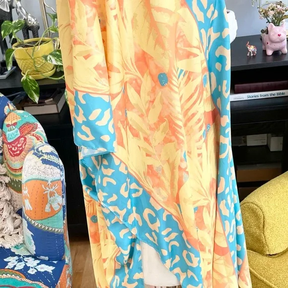 Sassy Jones Blue and Orange Swim Cover-Up - Picture 4 of 6